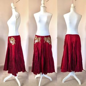 FREE PEOPLE Red Shimmery Skirt